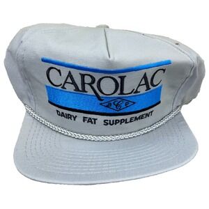 Vintage Dairy Farm Trucker Hat Cap Snapback Made In USA Rope 80s 90s Carolac BG